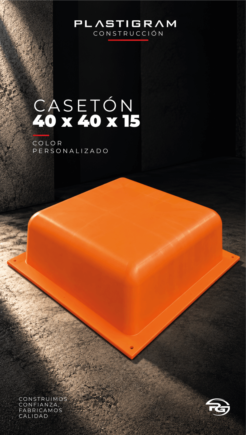 Casetón plástico 40 x 40 x 15 cm para losas alivianadas